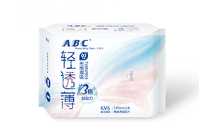 ABC日用輕透薄棉柔表層衛(wèi)生巾8片（含KMS健康配方）